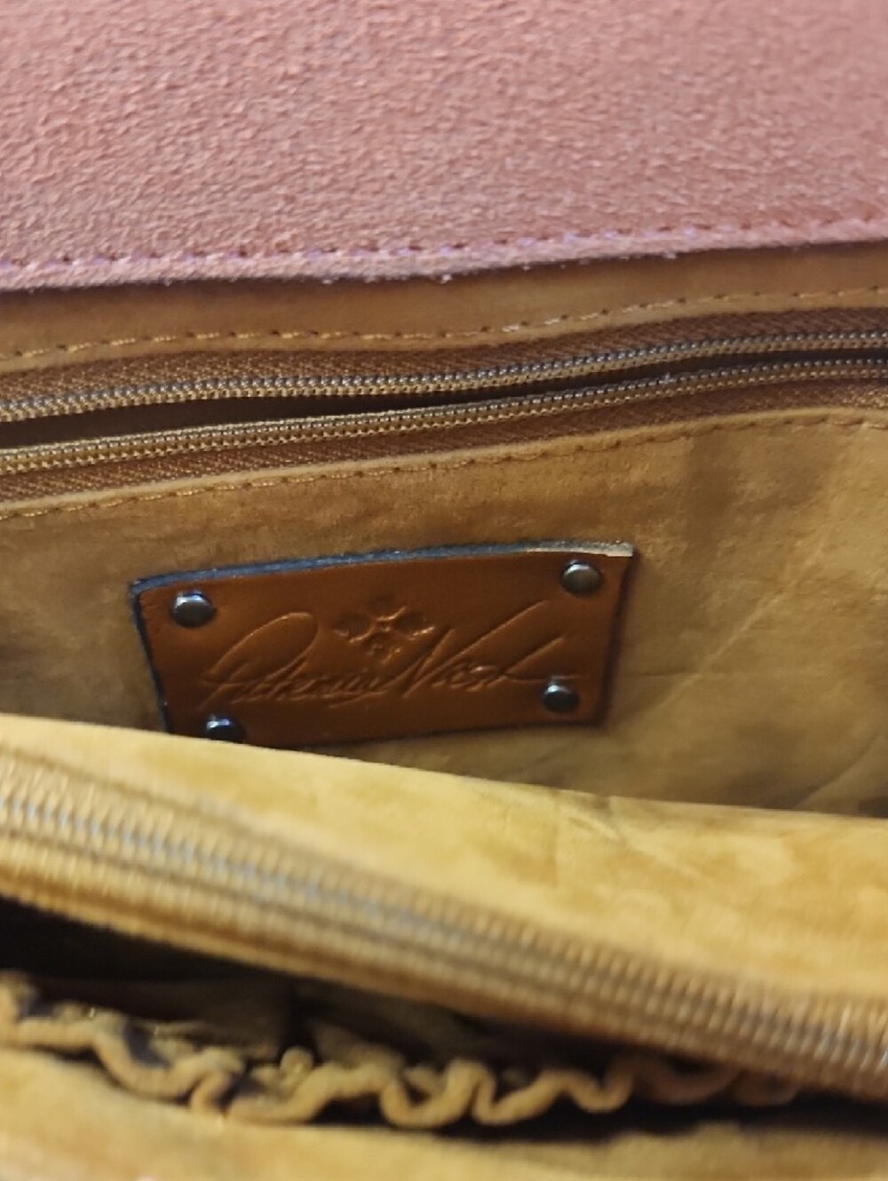 Patricia Nash Woven Leather Crossbody Bag in Orange - Picture 7 of 11